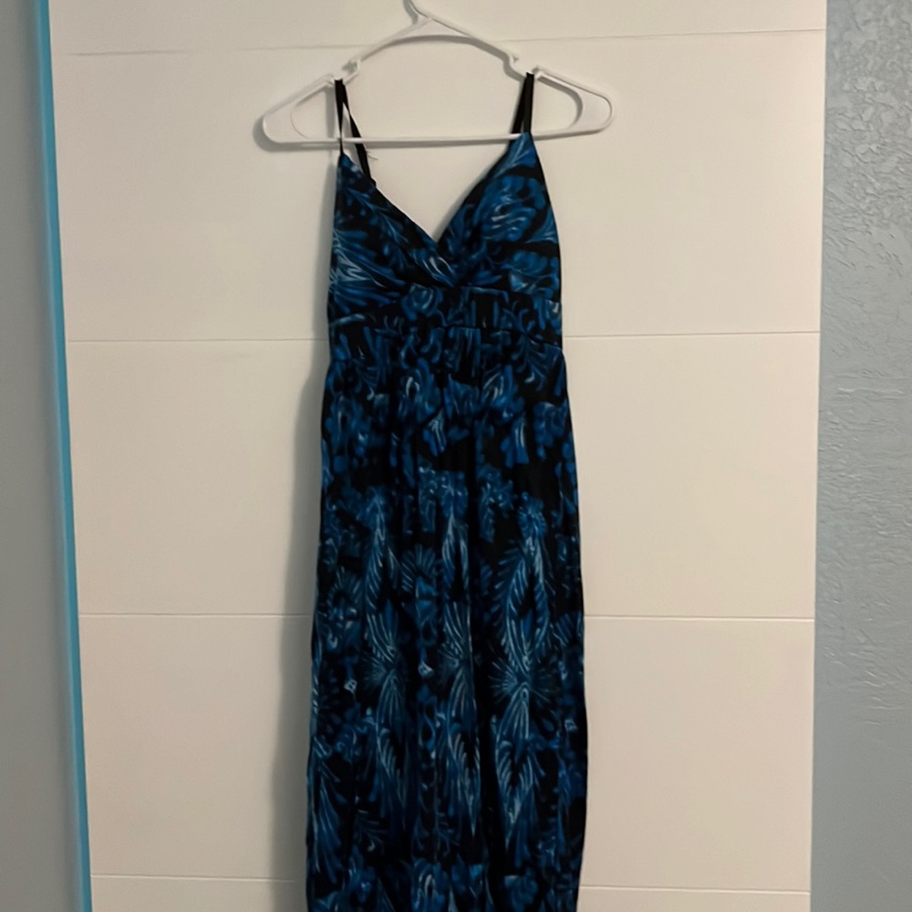 Beautiful deep blue and black maxi dress by Derek heart